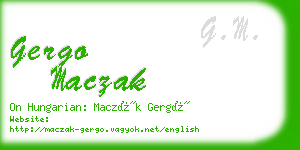 gergo maczak business card